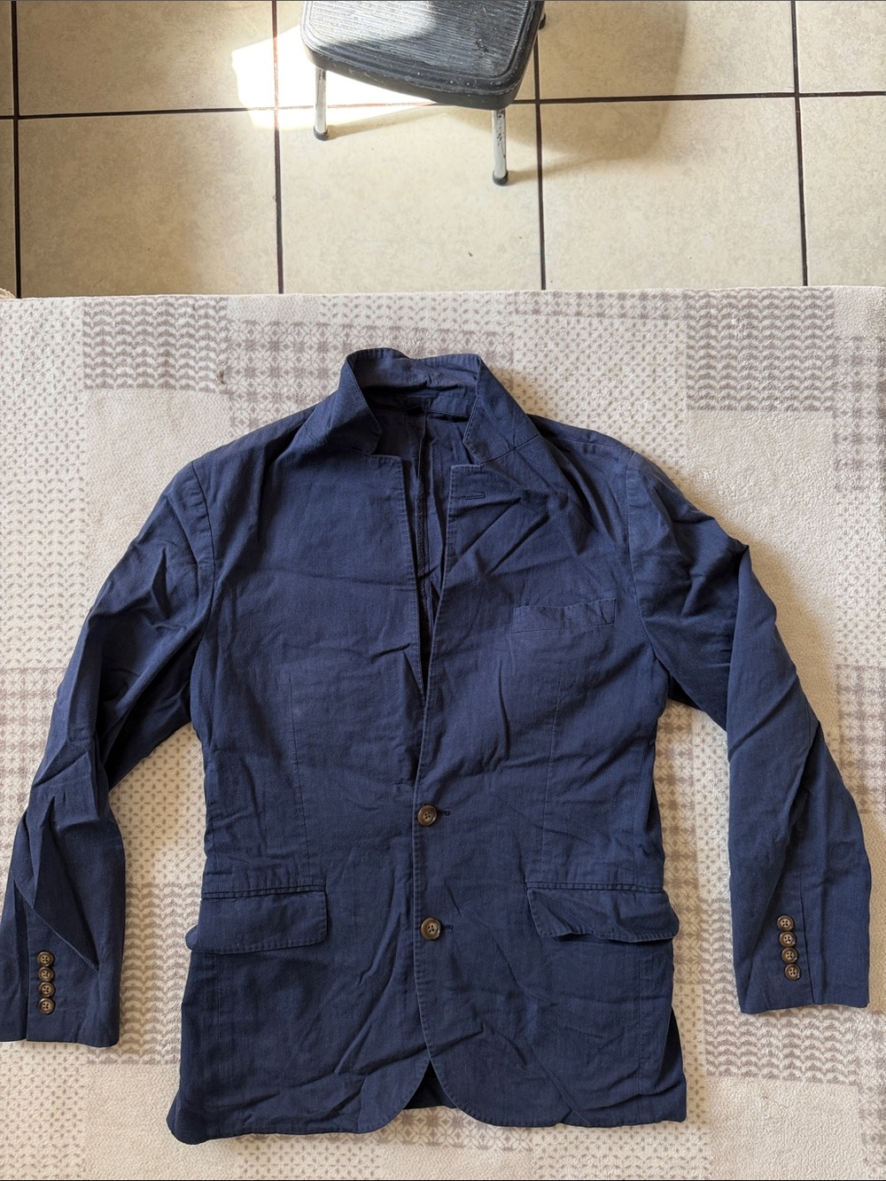 J. Crew Ludlow Somelos Men's Navy Lightweight Casual Blazer Jacket size 36s